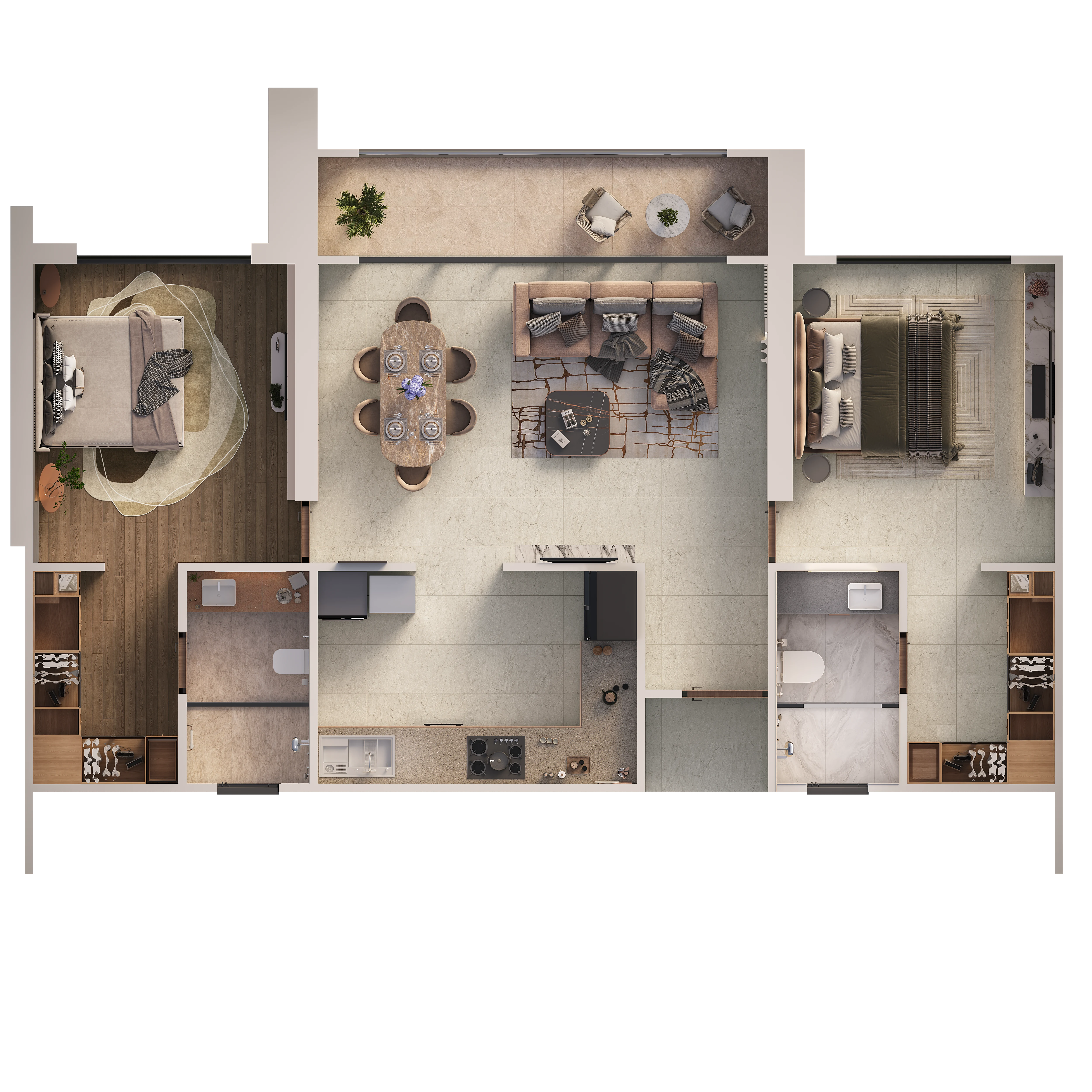 2 BHK Type 01 floor plan
